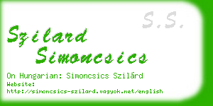 szilard simoncsics business card